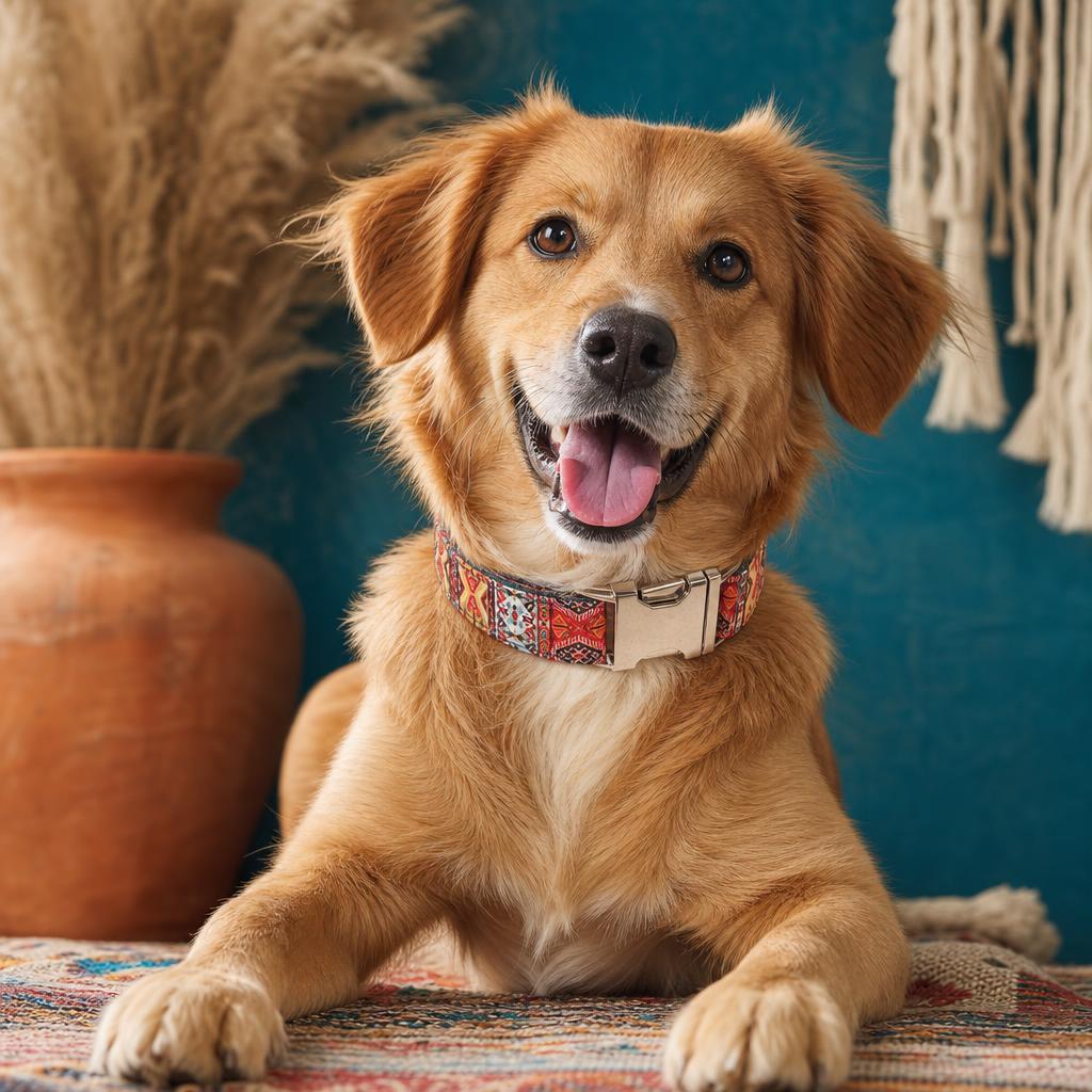Dog wearing DoggySet Tesuque Pattern